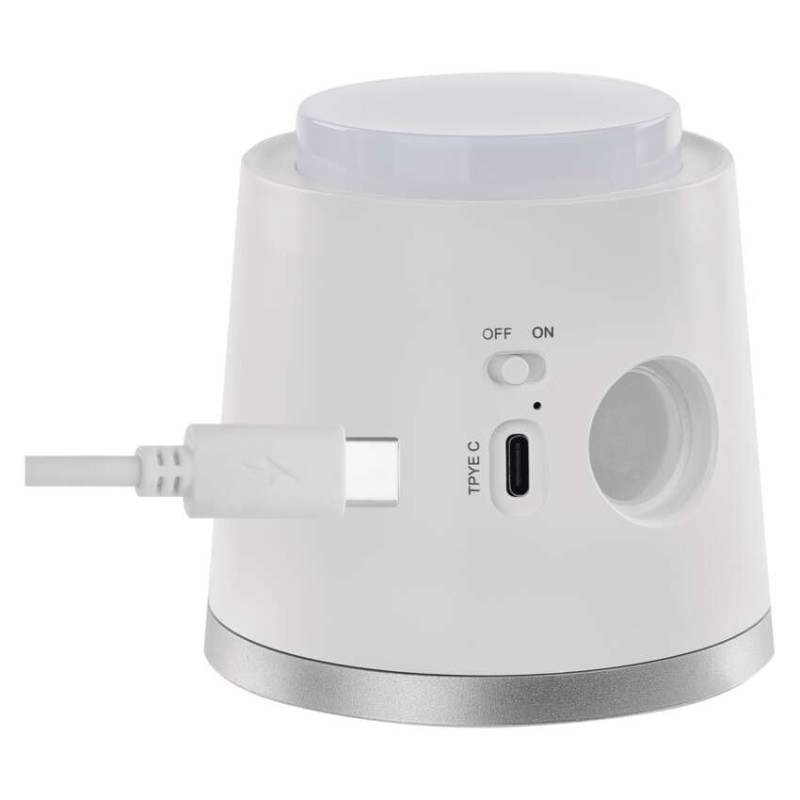 Lampa biurkowa LED ABBIE, ładowalna, biała