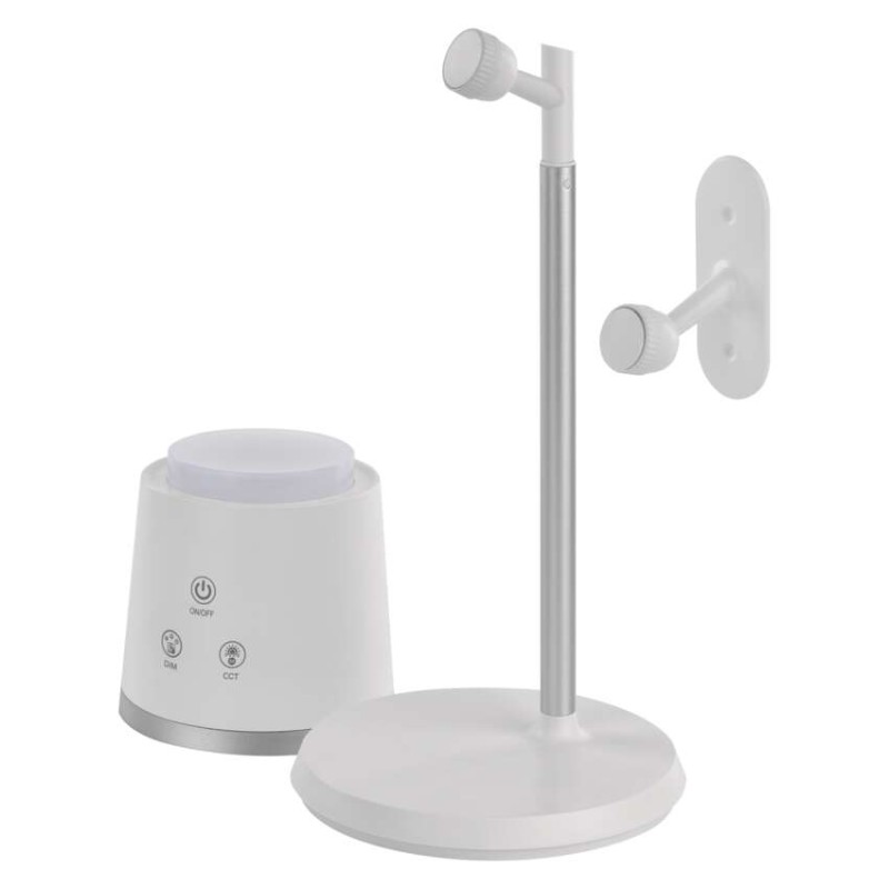 Lampa biurkowa LED ABBIE, ładowalna, biała