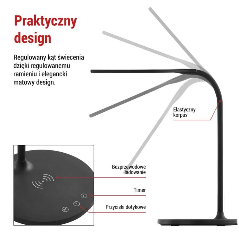 Lampa biurkowa LED OSCAR czarna