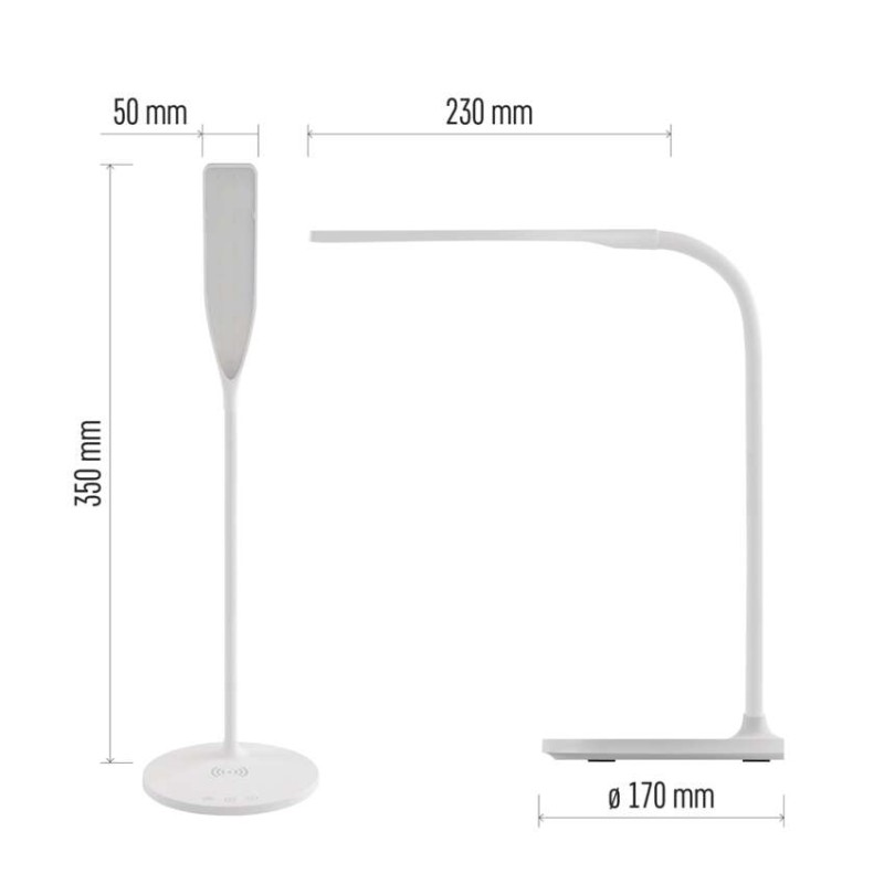 LED stolná lampa OSCAR, biela