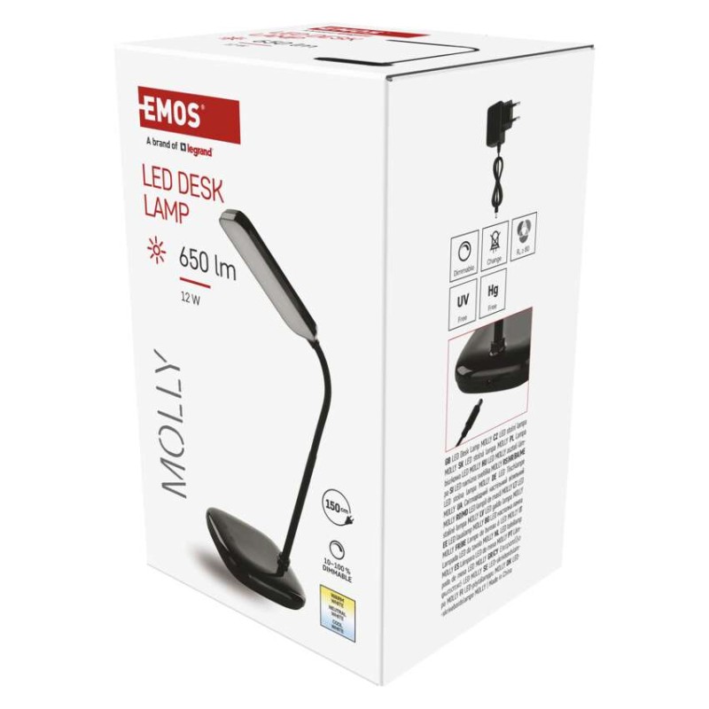 LED stolná lampa MOLLY, čierna