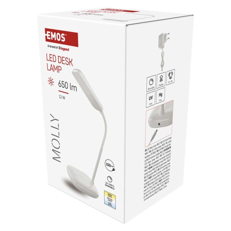 LED stolní lampa MOLLY, bílá
