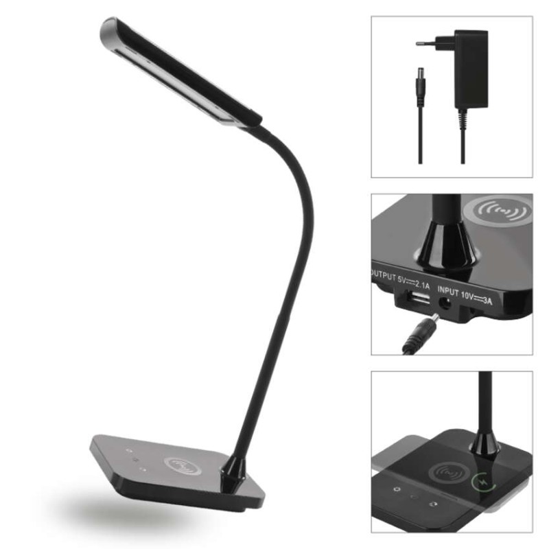 LED stolná lampa KYLE, čierna