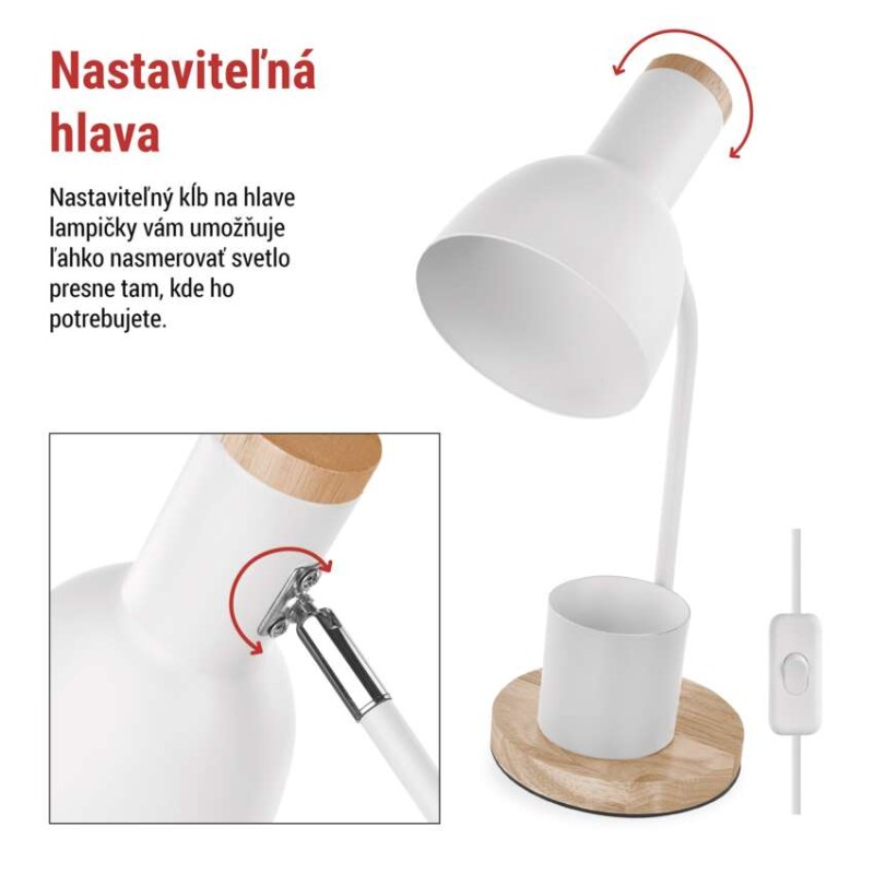 Stolná lampa POPPY, biela