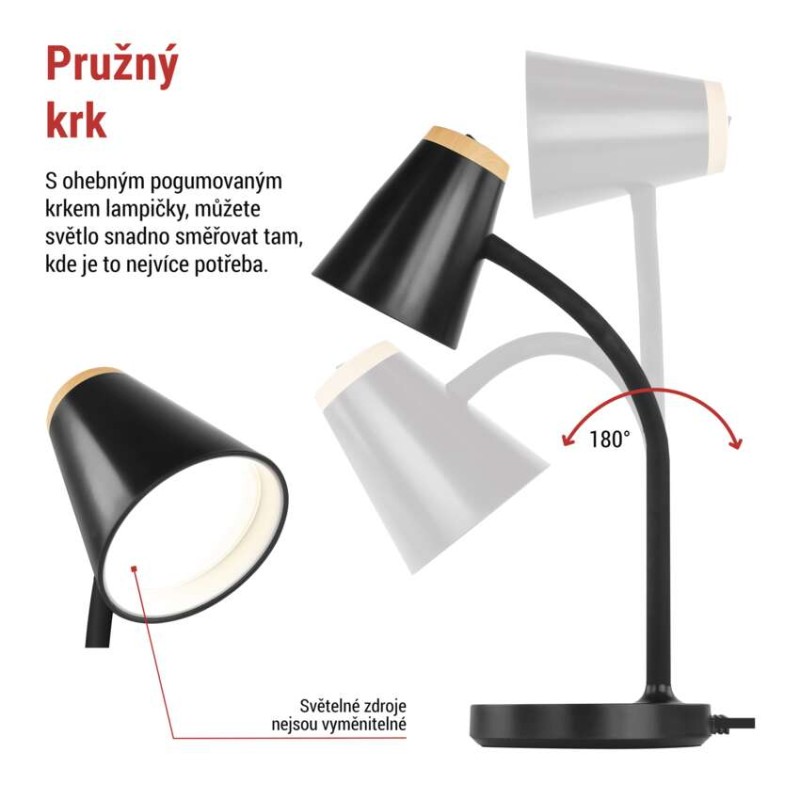 LED stolní lampa TARA, černá