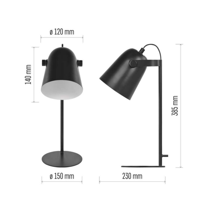 Stolná lampa NINA, čierna