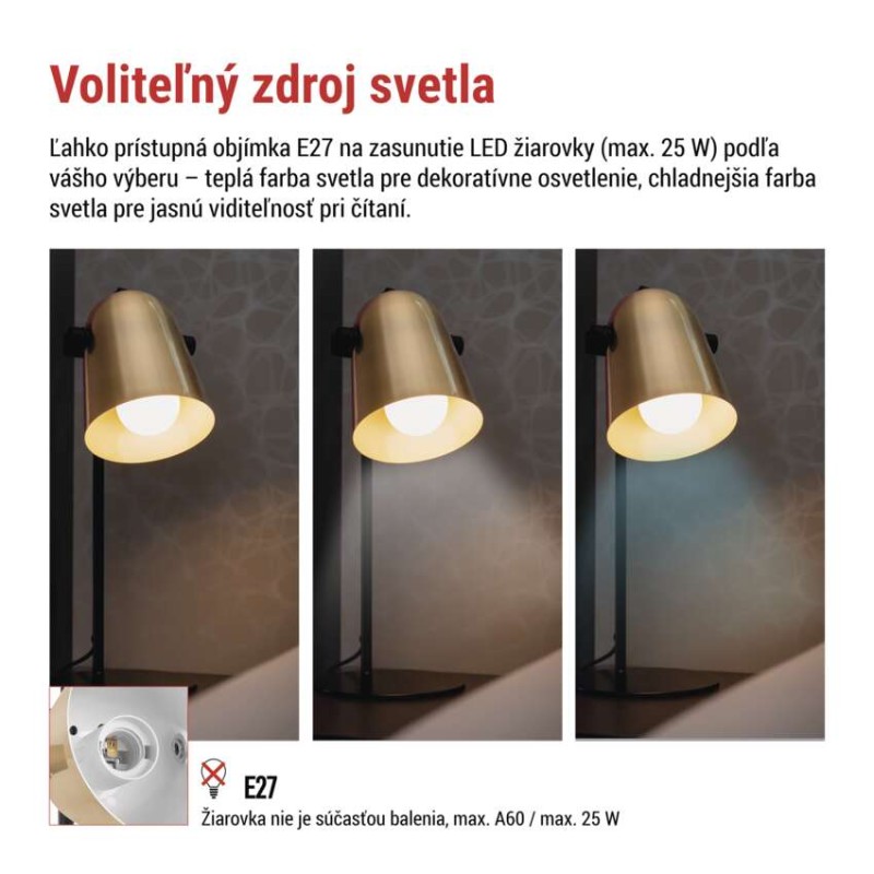 Stolná lampa NINA, zlatá