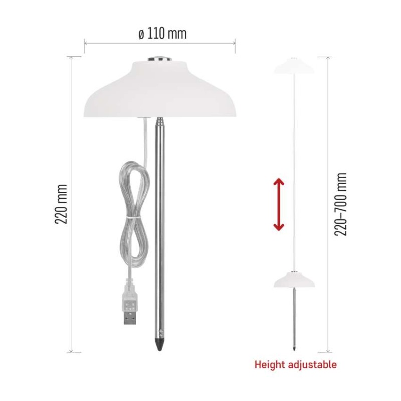 LED GROW pěstební lampa 5 W, časovač, bílá