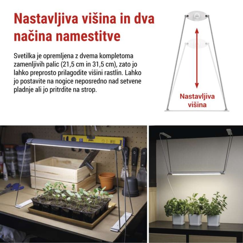 LED svetilka za rastline polnega spektra za setev, 28 LED diod, časovnik