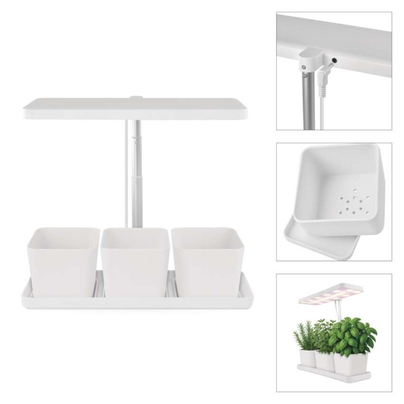 Pflanzenlampe LED Vollspektrum, 30 LEDs, für Innenräume, mit Zeitschaltuhr, dimmbar