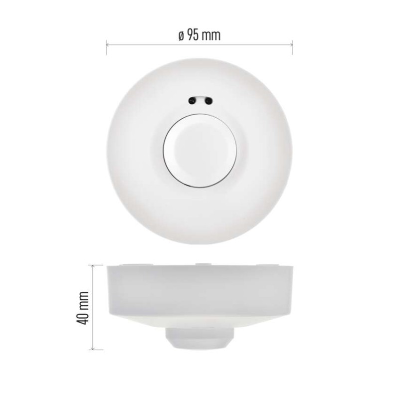 Mikrovlnný senzor (pohybové čidlo) IP20 1200W, biely