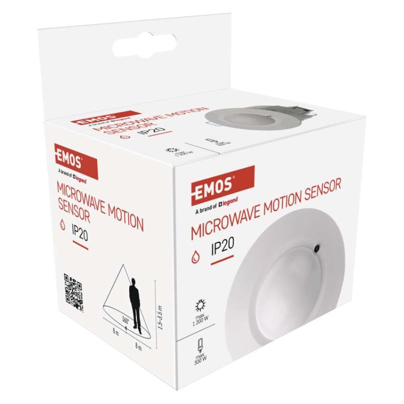 Bewegungsmelder (MW-Sensor) IP20 1200W Weiss