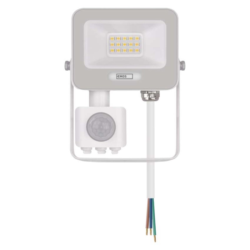 LED reflektor GLARO s pohybovým čidlem, 10 W, bílý, IP54, 1000 lm, neutrální bílá