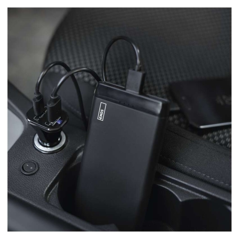 EMOS Powerbank ALPHA 10S, 10 000 mAh, 10 W, fekete