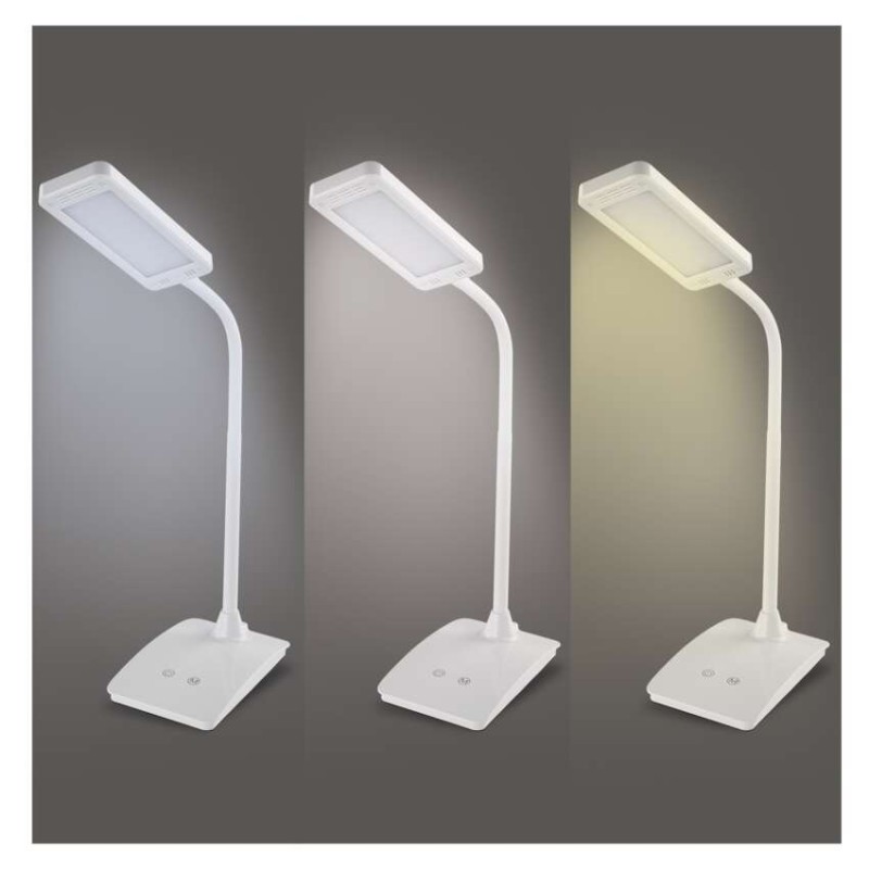 LED stolná lampa Eddy, biela
