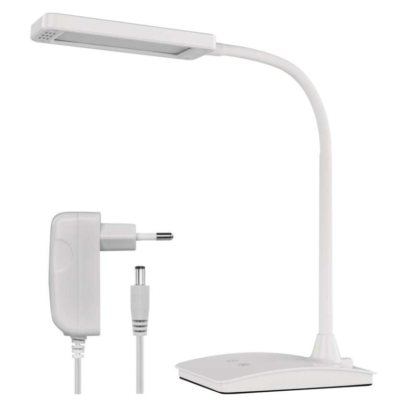 LED stolná lampa Eddy, biela