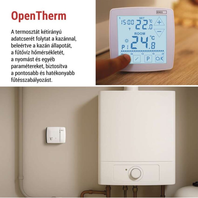 Programozható vezeték nélküli OpenTherm szobatermosztát P56A11