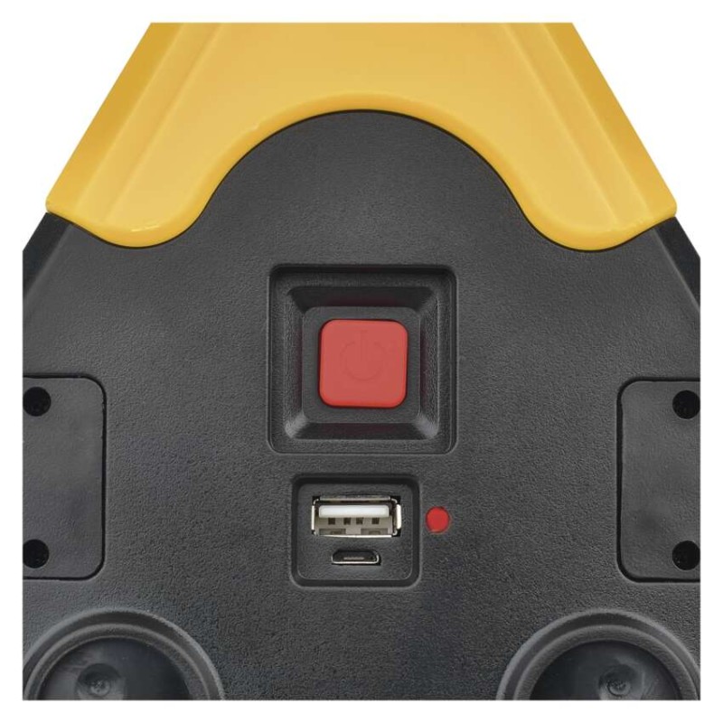 LED varovný trojúhelník, nabíjecí, COB LED + červená LED