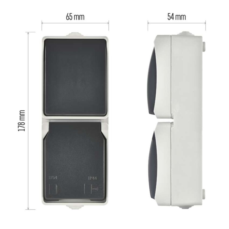 EMOS Aljzat és váltókapcsoló IP44 SCHUKO