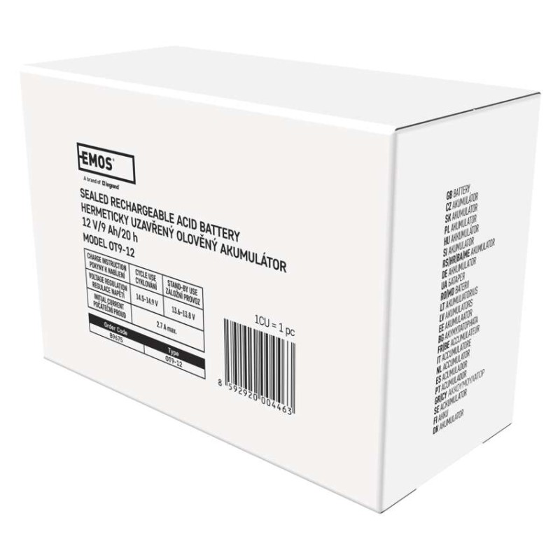 Bezúdržbový olovený akumulátor 12 V/9 Ah, faston 6,3 mm