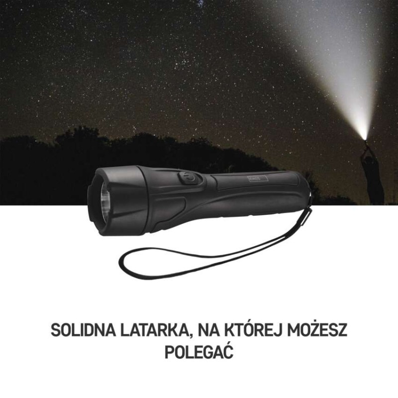 Latarka LED 1W plastikowa 2x AA
