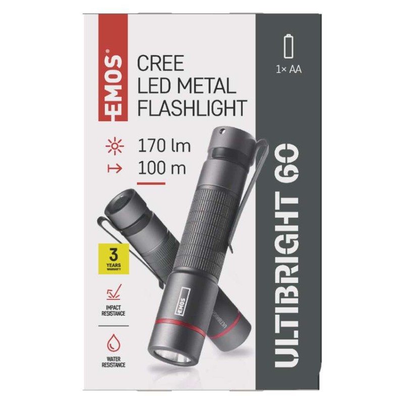 CREE LED Metall-Taschenlampe Ultibright 60, 170lm, 1xAA