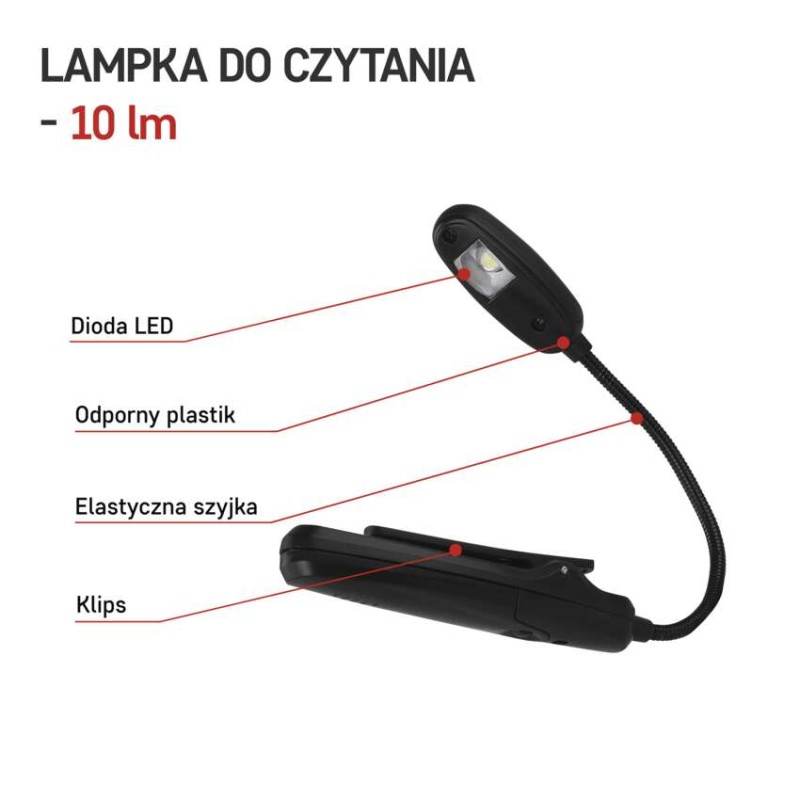 Lampka do czytania LED 10 lm 1× AAA