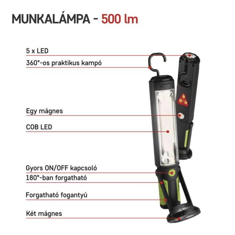 EMOS Akkumulátoros COB LED lámpa 5W 500lm