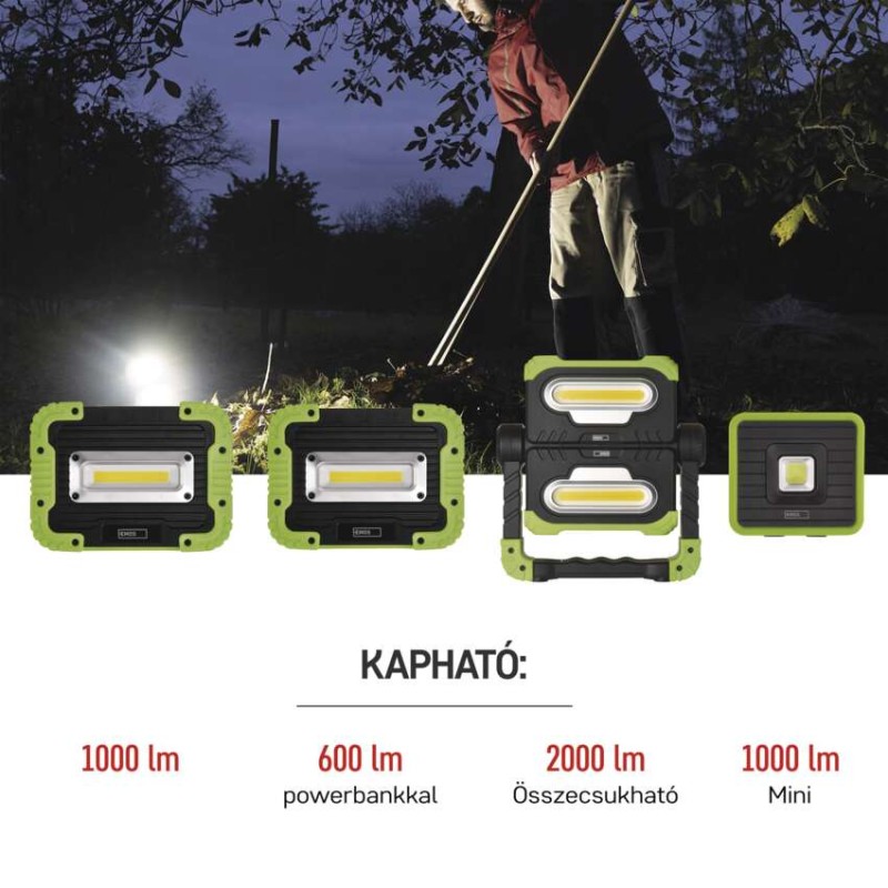 EMOS Akkumulátoros COB LED lámpa 5W 600lm