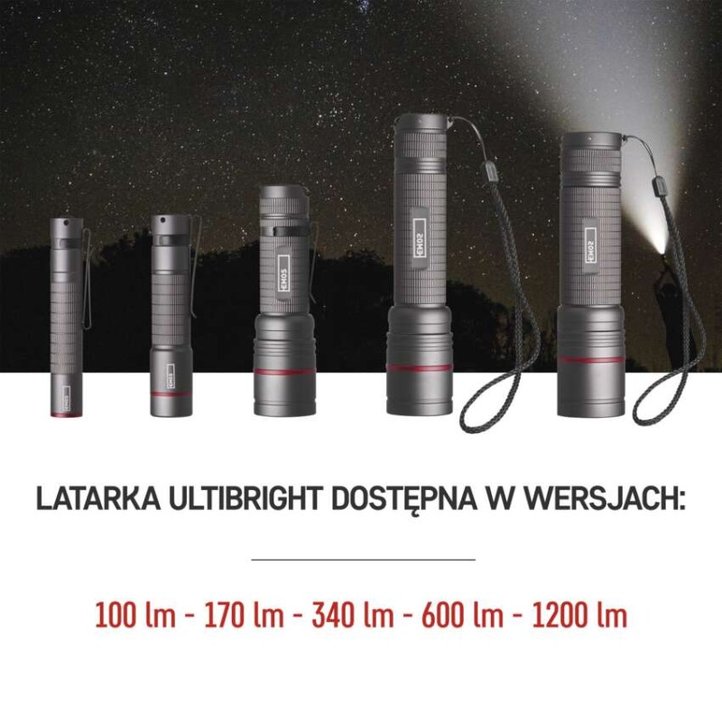 Latarka metalowa CREE LED Ultibright 80, 600lm, ładowalna