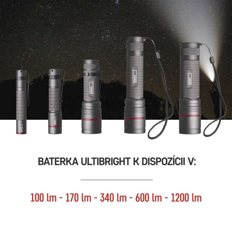 CREE LED nabíjacie kovové svietidlo Ultibright 80, 600lm