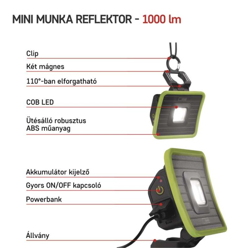 EMOS Akkumulátoros LED szerelő lámpa 1000lm