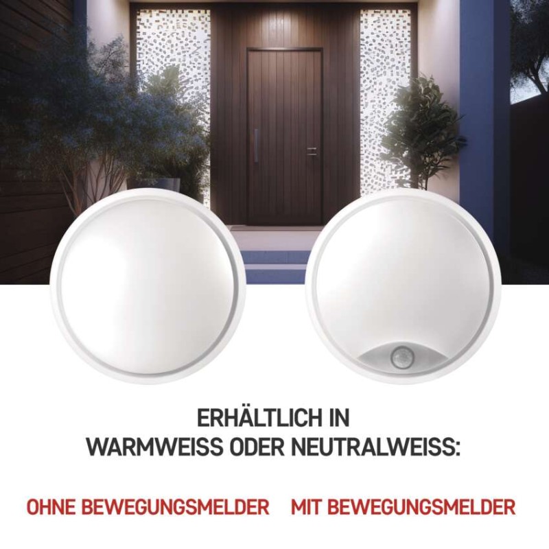 LED Deckenleuchte, rund, schwarz/weiss 14W warmweiss