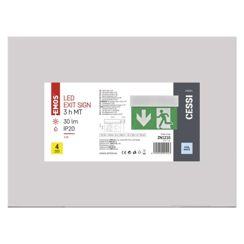 LED Núdzové svietidlo CESSI 3W 3H MT