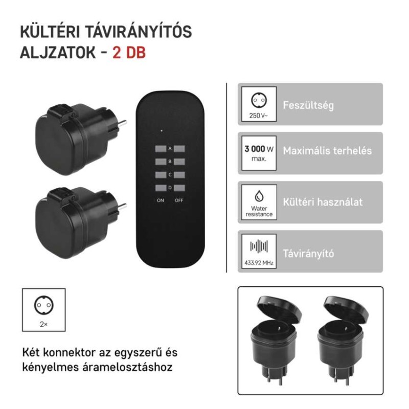 EMOS Távírányítású aljzat IP44