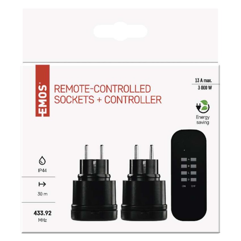 Nuotoliniu būdu valdomi lizdai IP44 