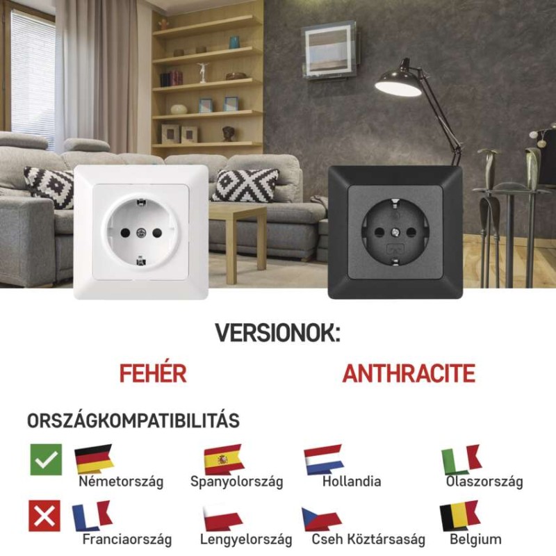 EMOS Csatlakozó aljzat SCHUKO