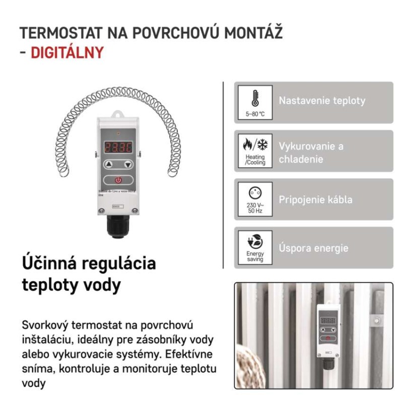 Príložný manuálny termostat P5683