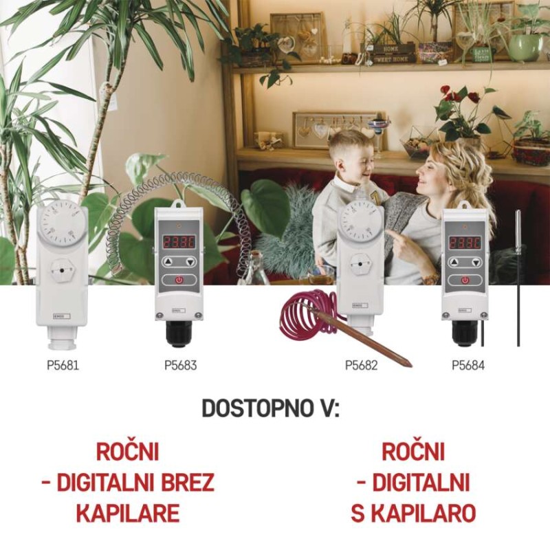 Nadometni mehanski termostat P5683