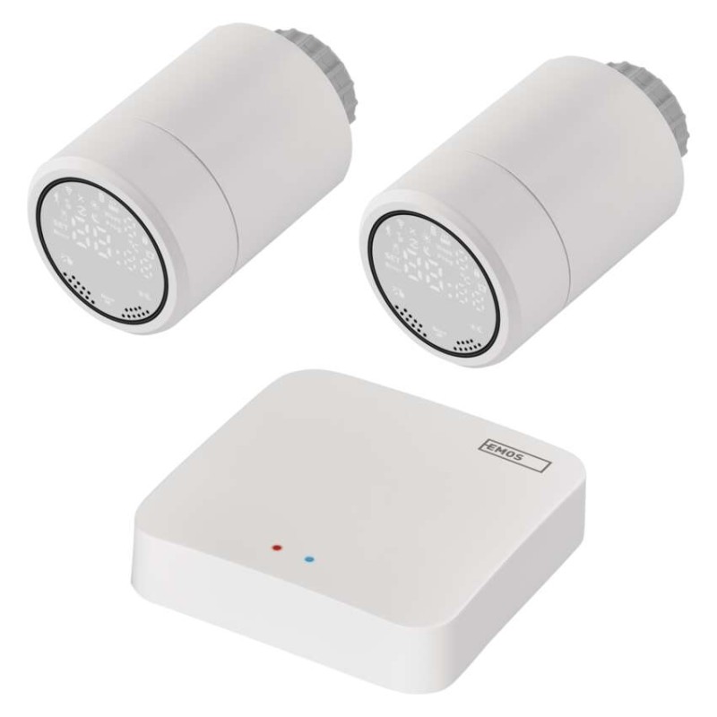 Zestaw GoSmart: 2x cyfrowa głowica termostatyczna P5630S ZigBee, 1x ZigBee bramka