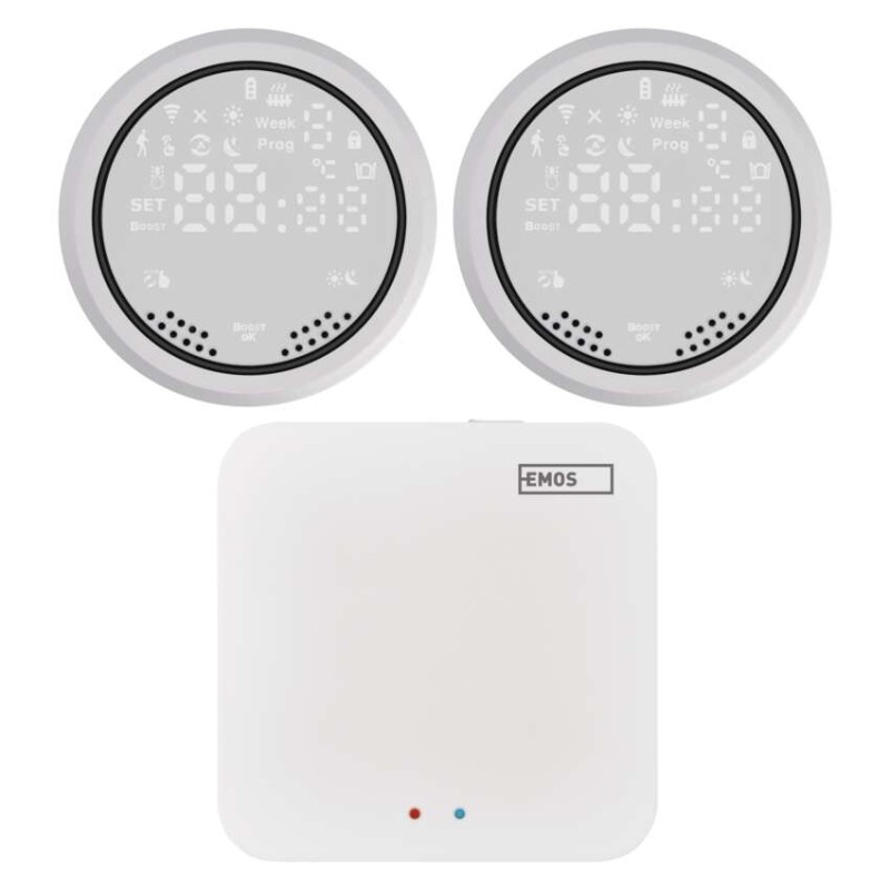 Zestaw GoSmart: 2x cyfrowa głowica termostatyczna P5630S ZigBee, 1x ZigBee bramka
