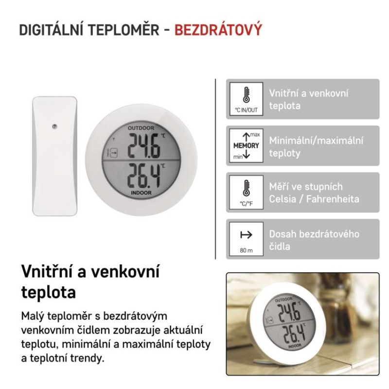 Digitální bezdrátový teploměr E0129