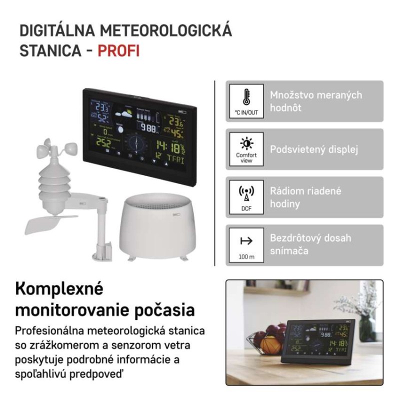 Domáca bezdrôtová meteostanica E6016