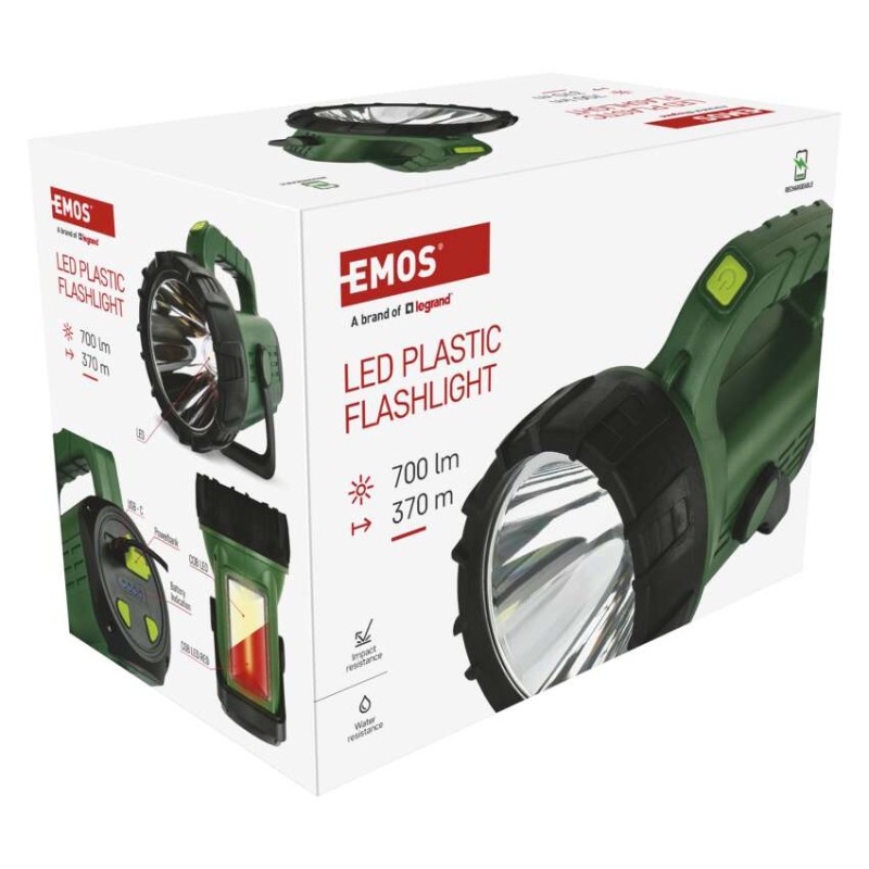 Latarka ładowalna LED, 700 lm 3600 mAh
