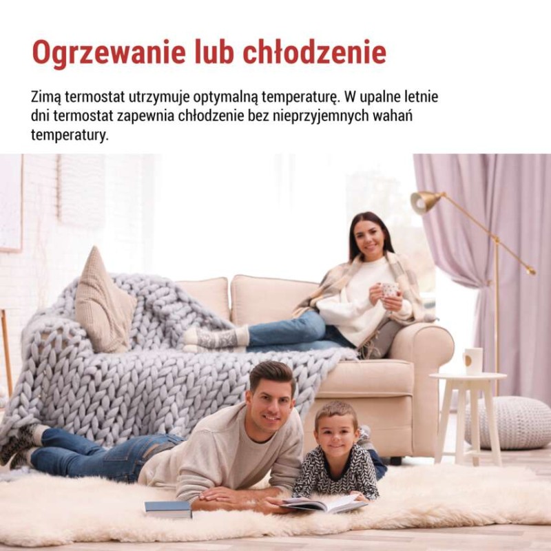 Programowalny termostat pokojowy, przewodowy z OpenTherm, P56A02