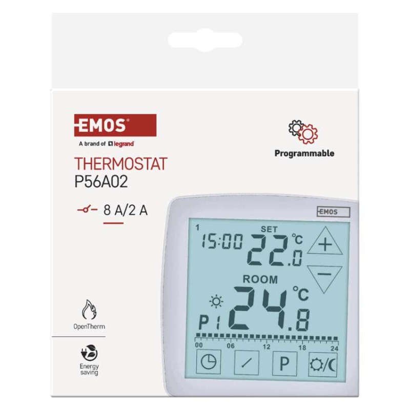 Pokojový programovatelný drátový OpenTherm termostat P56A02