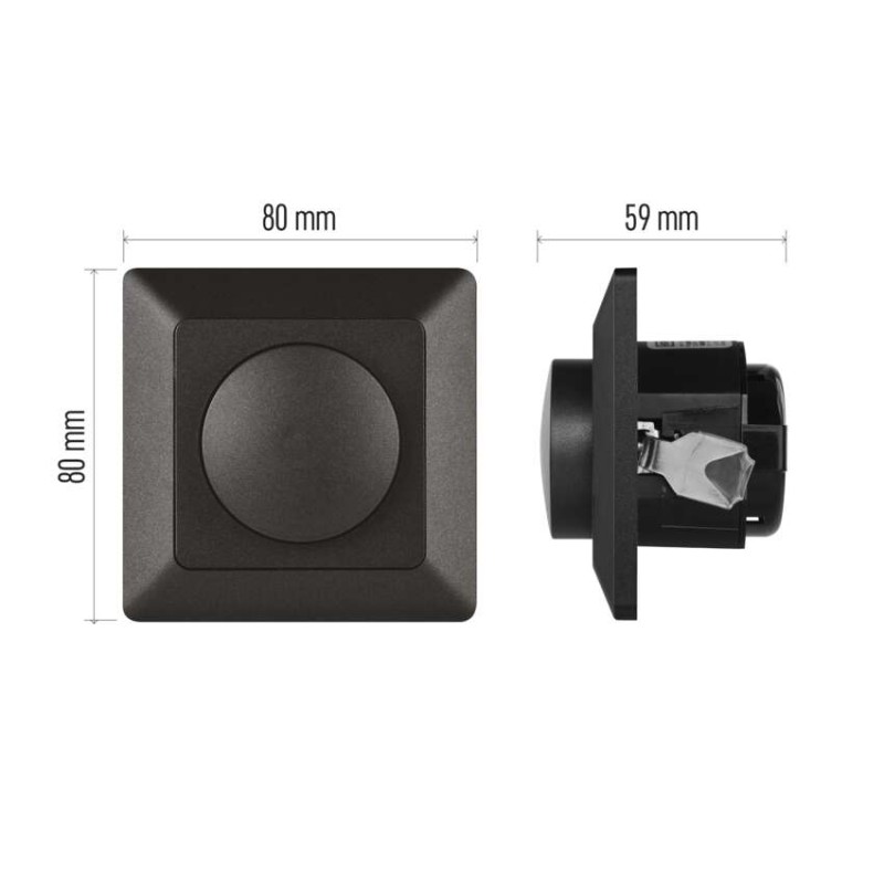 Ściemniacz triakowy do ściemnialnych LED, antracyt