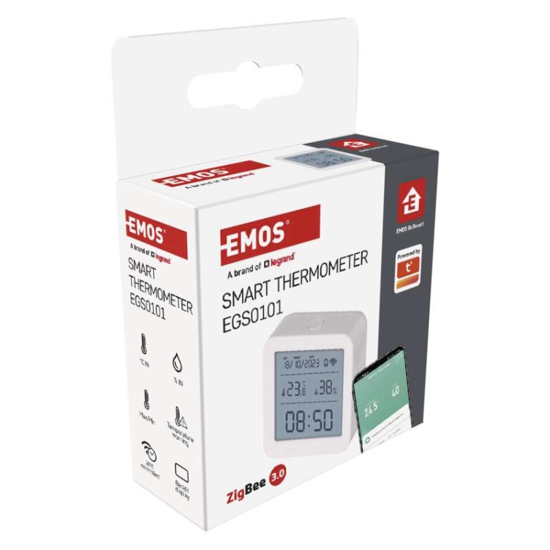 GoSmart digitalni termometer s hidrometrom, brezžični senzor, datum, ZigBee EGS0101
