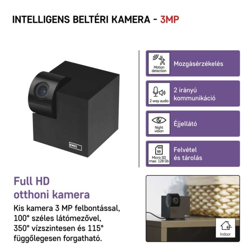 GoSmart Forgatható kamera IP-110 CUBE wifivel