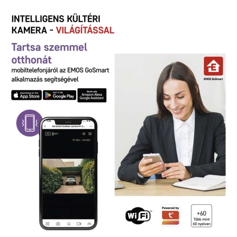 GoSmart Wifis kültéri forgatható kamera IP-310 TORCH világítással, fekete